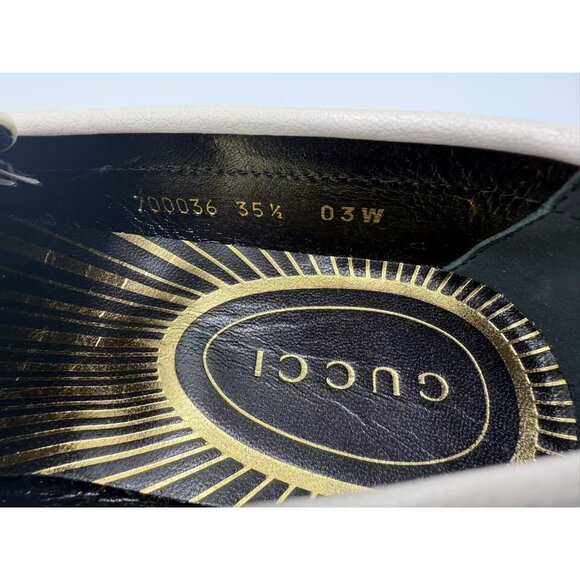 Gucci Women’s Moccasin Leather Loafers Mystic White Sz35.5 700036 - Picture 7 of 10